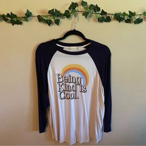 Altar'd State Being Kind Is Cool Women's Flowy Long Sleeve Graphic Tee T-Shirt